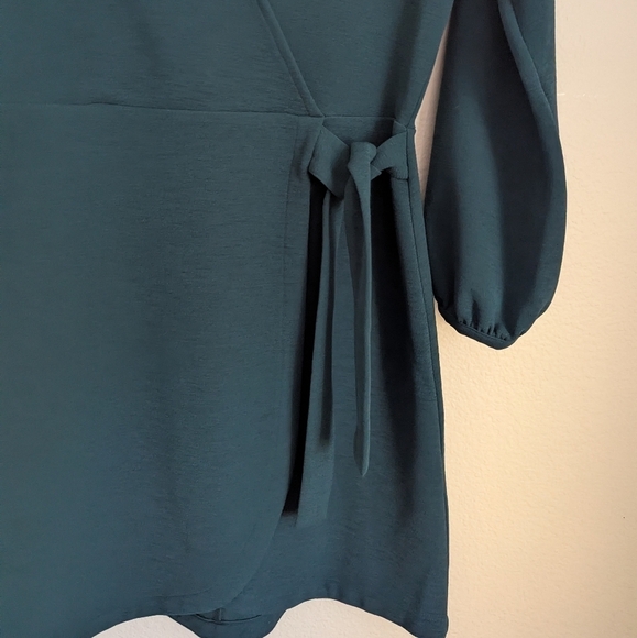 Madewell Green Wrap Sise Tie Dress - Picture 7 of 7